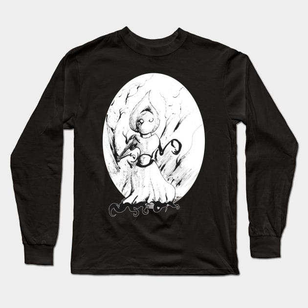 Just an owl? 21/12/23 - vintage horror inspired art Long Sleeve T-Shirt by STearleArt